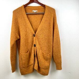 American Eagle Womens Cardigan Sz M Oversized Cobain Indie Hipster Grunge Orange